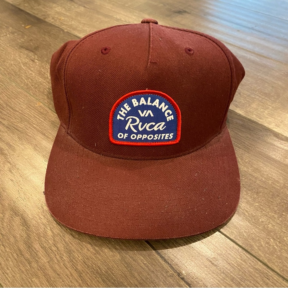 RVCA Burgundy Cap with Logo Patch